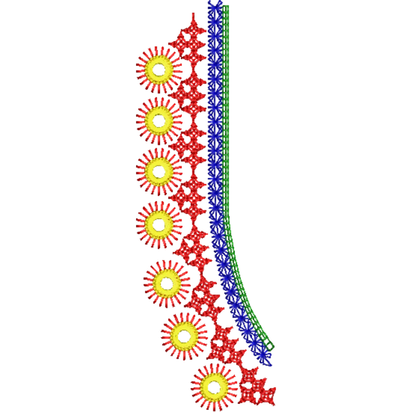 Blouse Design No : HSW-M-127 - Simple Border, U Shape