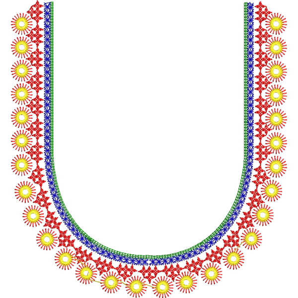 Blouse Design No : HSW-M-127 - Simple Border, U Shape