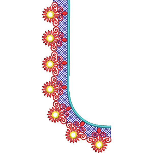 Blouse Design No : HSW-M-128 - Simple Border, U Shape