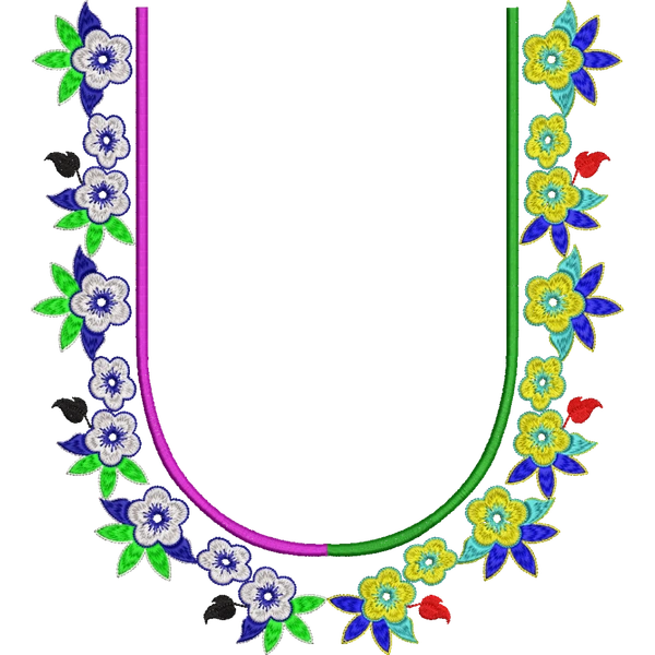 Blouse Design No : HSW-M-143-A - Simple Border, U Shape