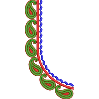 Blouse Design No : HSW-M-144 - Simple Border, U Shape