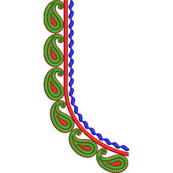 Blouse Design No : HSW-M-144 - Simple Border, U Shape