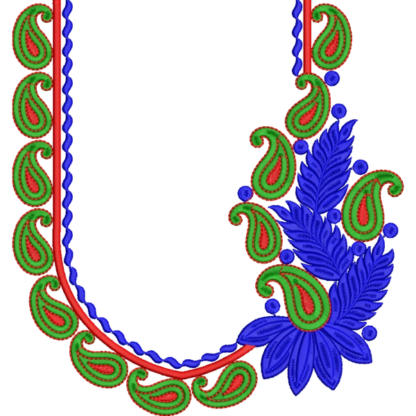 Blouse Design No : HSW-M-144 - Simple Border, U Shape