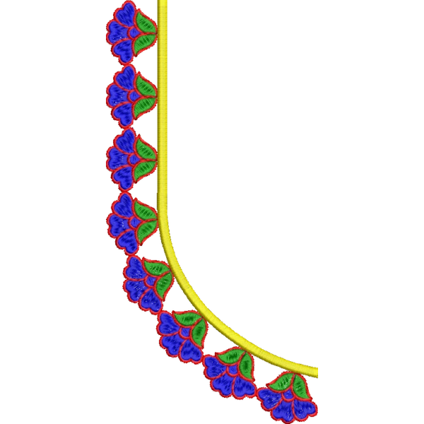 Blouse Design No : HSW-M-150 - Simple Border, U Shape
