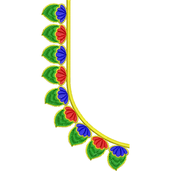 Blouse Design No : HSW-M-153 - Simple Border, U Shape