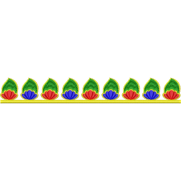 Blouse Design No : HSW-M-153 - Simple Border, U Shape