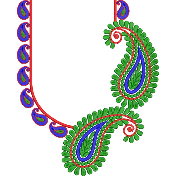 Blouse Design No : HSW-M-154 - Simple Border, U Shape