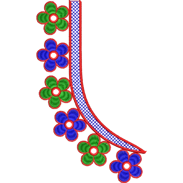 Blouse Design No : HSW-M-156 - Simple Border, U Shape