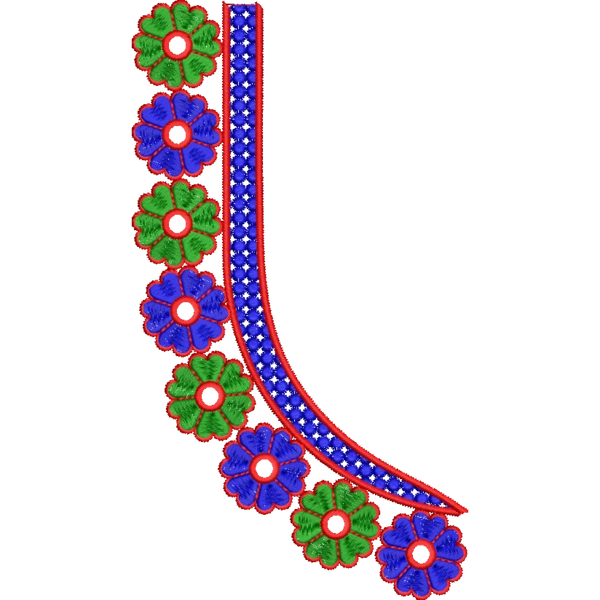 Blouse Design No : HSW-M-157 - Simple Border, U Shape