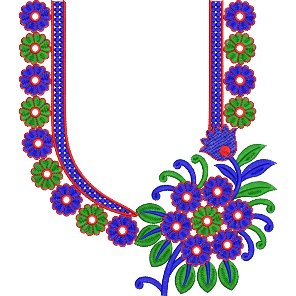 Blouse Design No : HSW-M-157 - Simple Border, U Shape