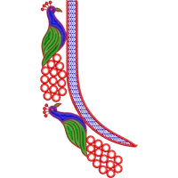 Blouse Design No : HSW-M-158 - Mirror Work, Simple Border, U Shape