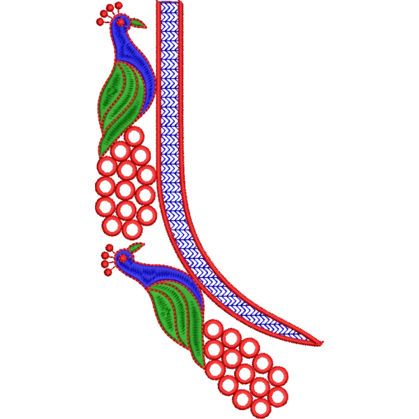 Blouse Design No : HSW-M-158 - Mirror Work, Simple Border, U Shape