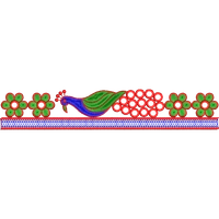 Blouse Design No : HSW-M-158 - Mirror Work, Simple Border, U Shape