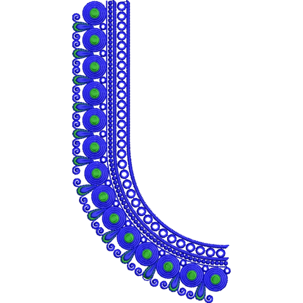 Blouse Design No : HSW-M-162 - Simple Border, U Shape