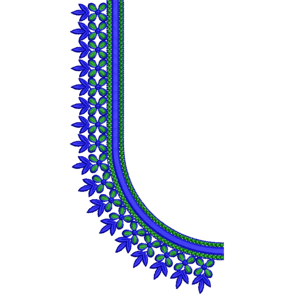 Blouse Design No : HSW-M-164 - Simple Border, U Shape