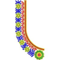 Blouse Design No : HSW-M-165 - Simple Border, U Shape