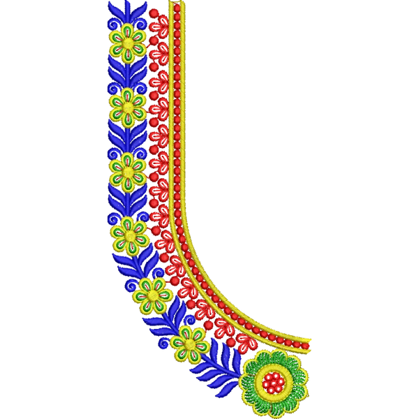 Blouse Design No : HSW-M-165 - Simple Border, U Shape