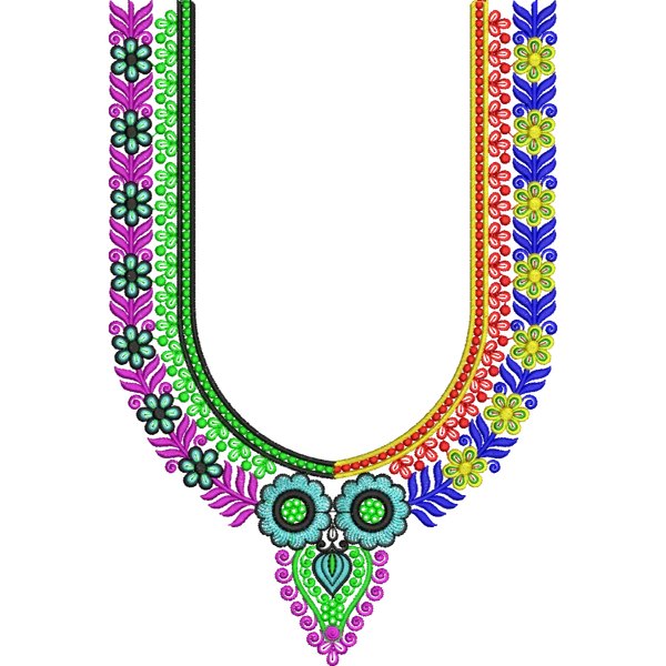 Blouse Design No : HSW-M-165 - Simple Border, U Shape