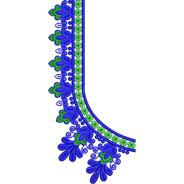 Blouse Design No : HSW-M-169 - Simple Border, U Shape