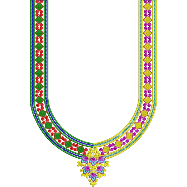 Blouse Design No : HSW-M-171-A - Simple Border, U Shape