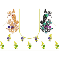 Blouse Design No : HSW-M-174 - Simple Border, U Shape