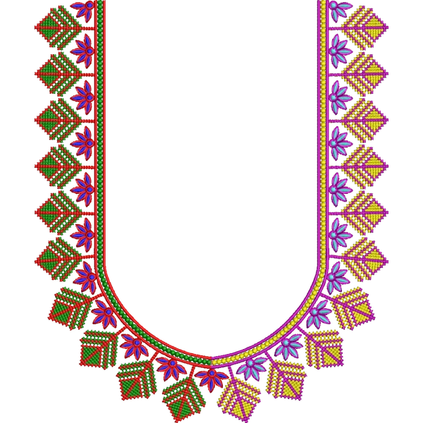 Blouse Design No : HSW-M-176-B - Simple Border, U Shape