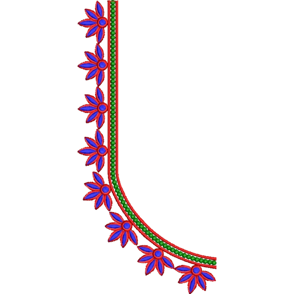 Blouse Design No : HSW-M-176-B - Simple Border, U Shape