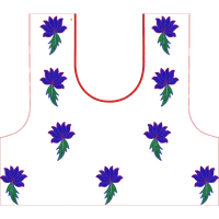 Blouse Design No : HSW-M-185 - Simple Border, U Shape
