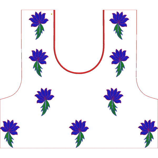 Blouse Design No : HSW-M-185 - Simple Border, U Shape