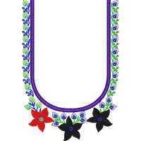 Blouse Design No : HSW-M-193 - Simple Border, U Shape