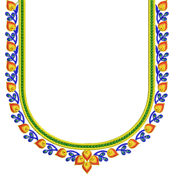 Blouse Design No : HSW-M-193 - Simple Border, U Shape