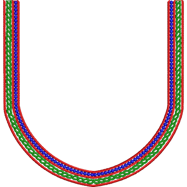 Blouse Design No : HSW-M-195 - Simple Border, U Shape