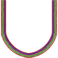 Blouse Design No : HSW-M-195 - Simple Border, U Shape