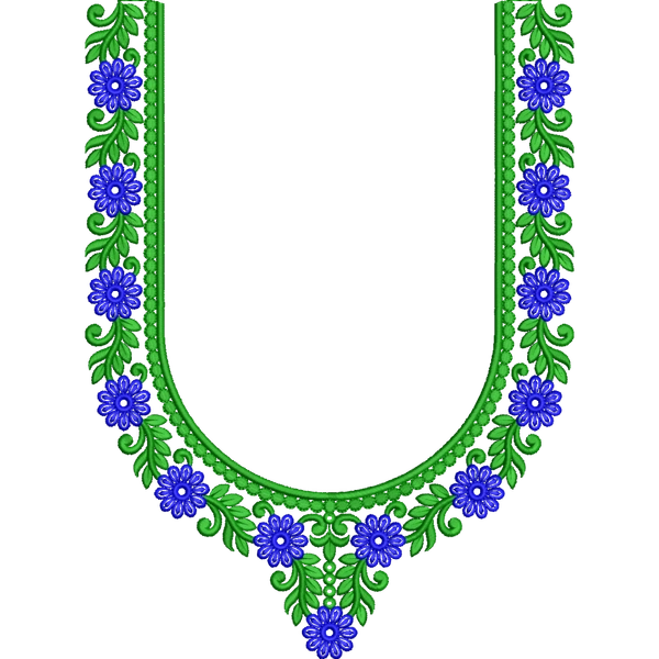 Blouse Design No : HSW-M-212 - Simple Border, U Shape