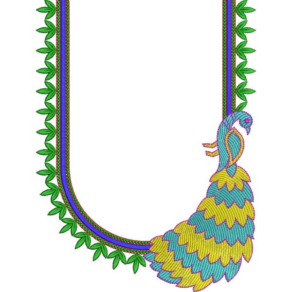 Blouse Design No : HSW-M-253 - Simple Border, U Shape