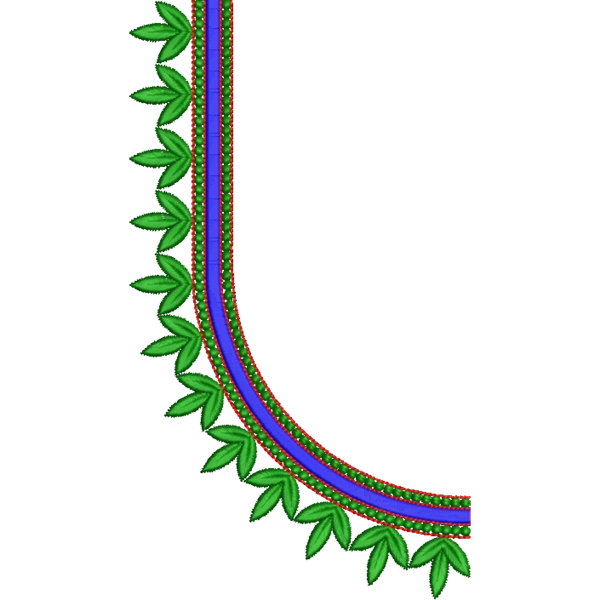 Blouse Design No : HSW-M-253 - Simple Border, U Shape