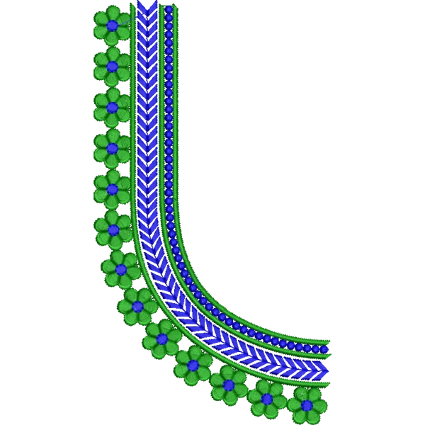Blouse Design No : HSW-M-255 - Simple Border, U Shape