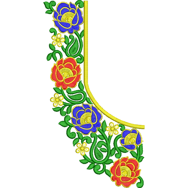 Blouse Design No : HSW-M-260 - Simple Border, U Shape