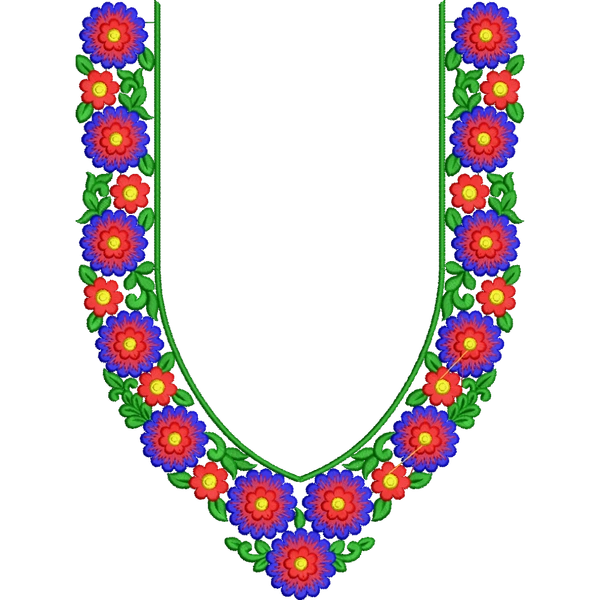 Blouse Design No : HSW-M-294 - Simple Border, U Shape