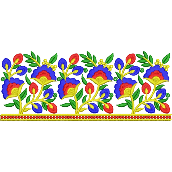 Blouse Design No : HSW-M-303 - Simple Border, U Shape