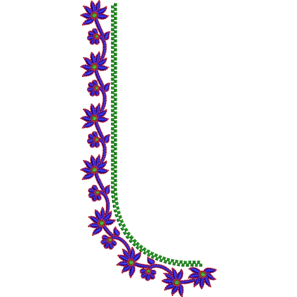 Blouse Design No : HSW-M8-047 - Simple Border, U Shape