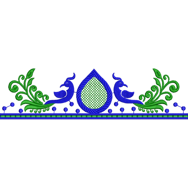 Blouse Design No : HSW PM-13 - Simple Border, U Shape