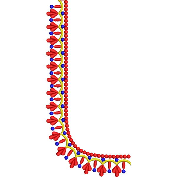 Blouse Design No : HSW PM-33 - Simple Border, U Shape