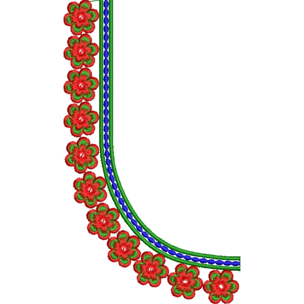 Blouse Design No : HSW PM-42 - Simple Border, U Shape