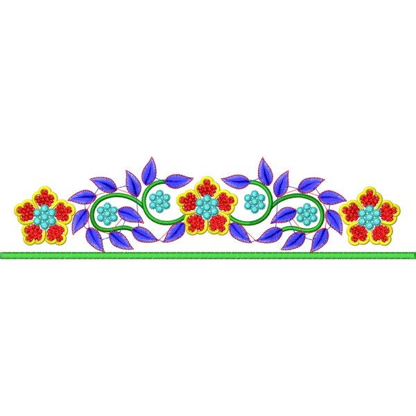 Blouse Design No : AE-007 - Simple Border, U Shape