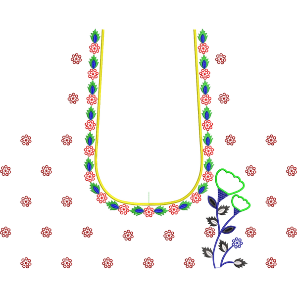 Blouse Design No : JC4880/5 - Simple Border, U Shape