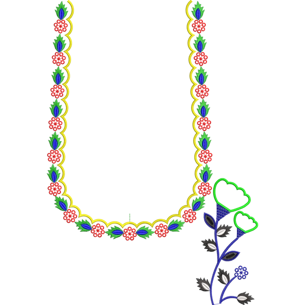 Blouse Design No : JC4880/4 - Simple Border, U Shape