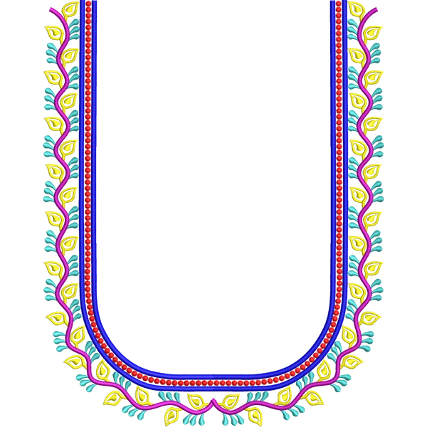 Blouse Design No : MSM-019 - Simple Border, U Shape