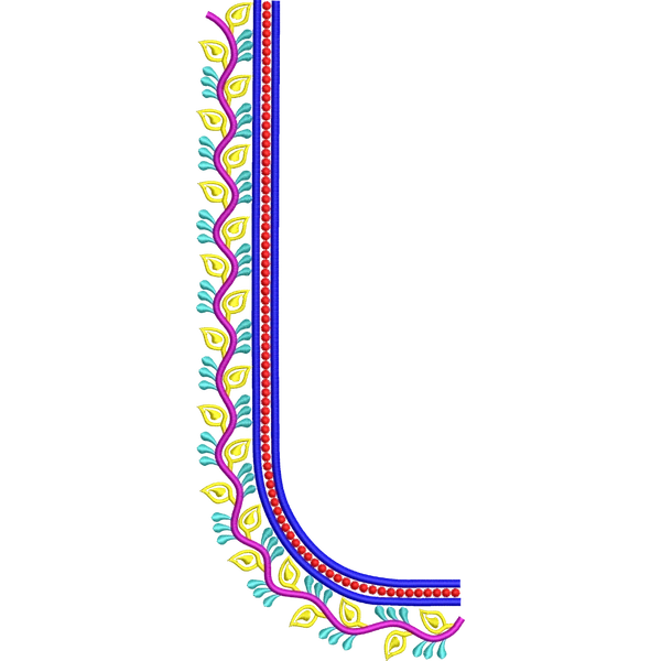 Blouse Design No : MSM-019 - Simple Border, U Shape