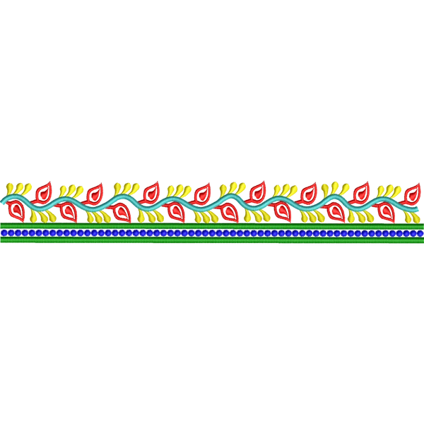 Blouse Design No : MSM-019 - Simple Border, U Shape